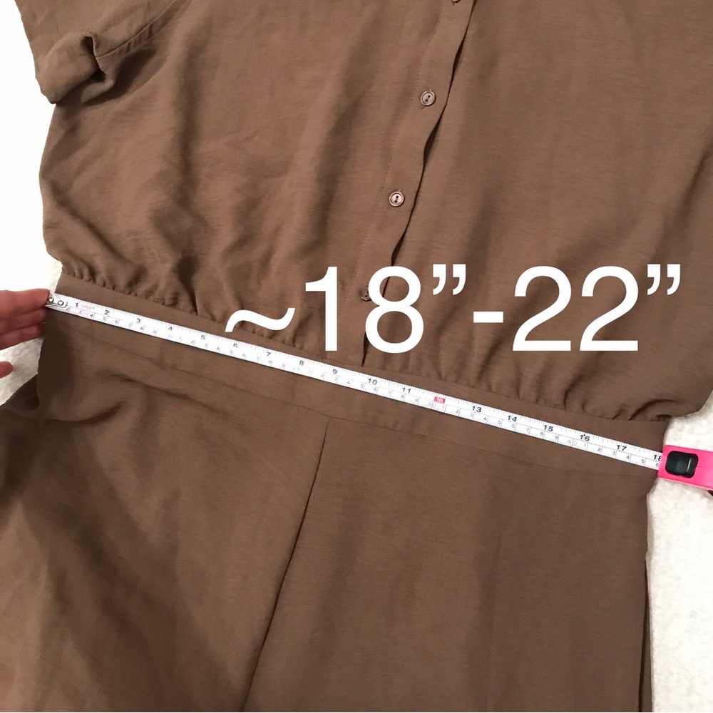 Fashion Nova Wide Leg Jumpsuit Short Sleeve Chocolate Brown Size 1X - Picture 9 of 16